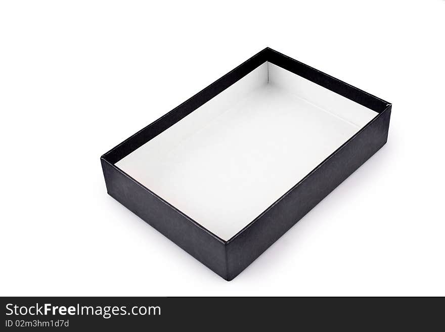 Black box for a business gift, isolated on a white background.