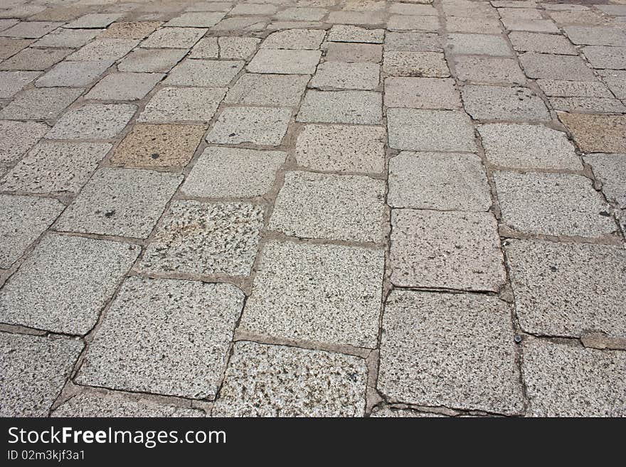 Bricks of the walking street wall