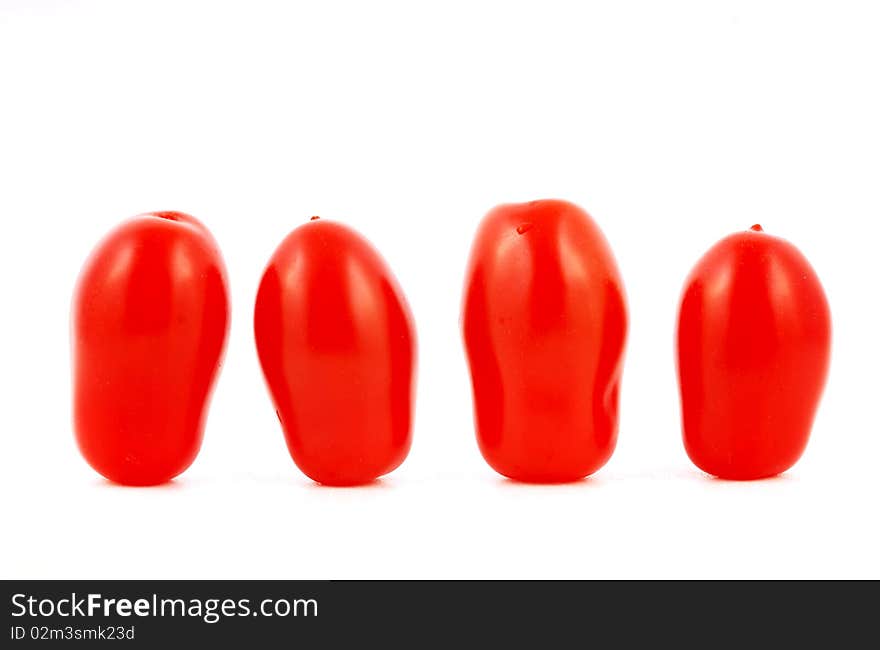 red tomato isolated on white background