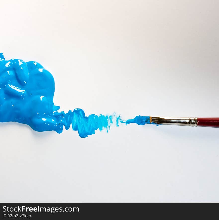 Paintbrush and blue