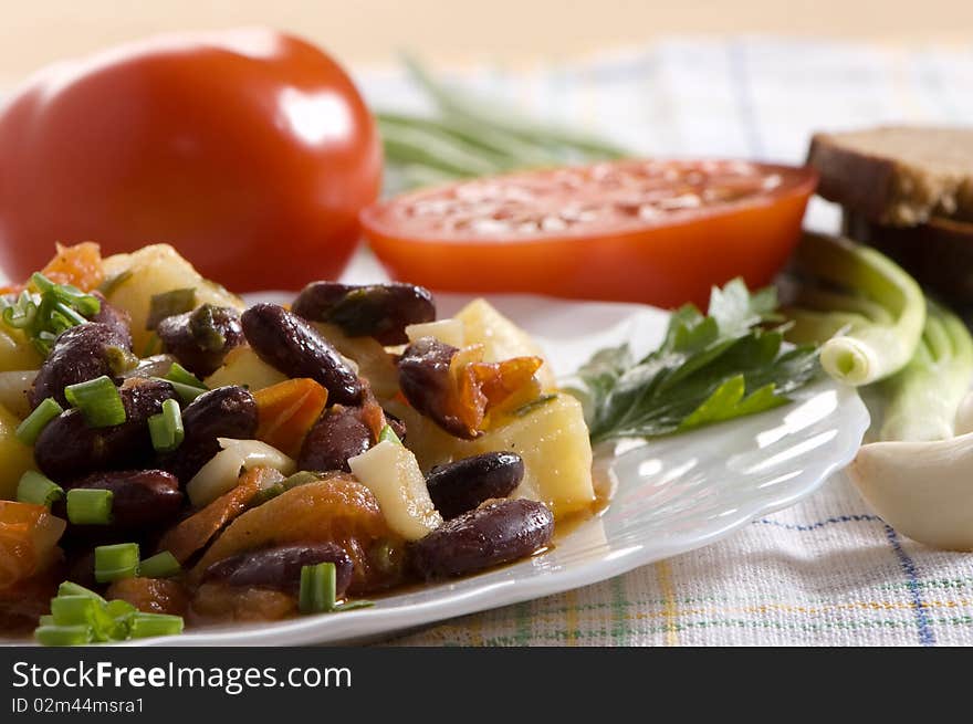 Chinese Dish - Salad With Beans