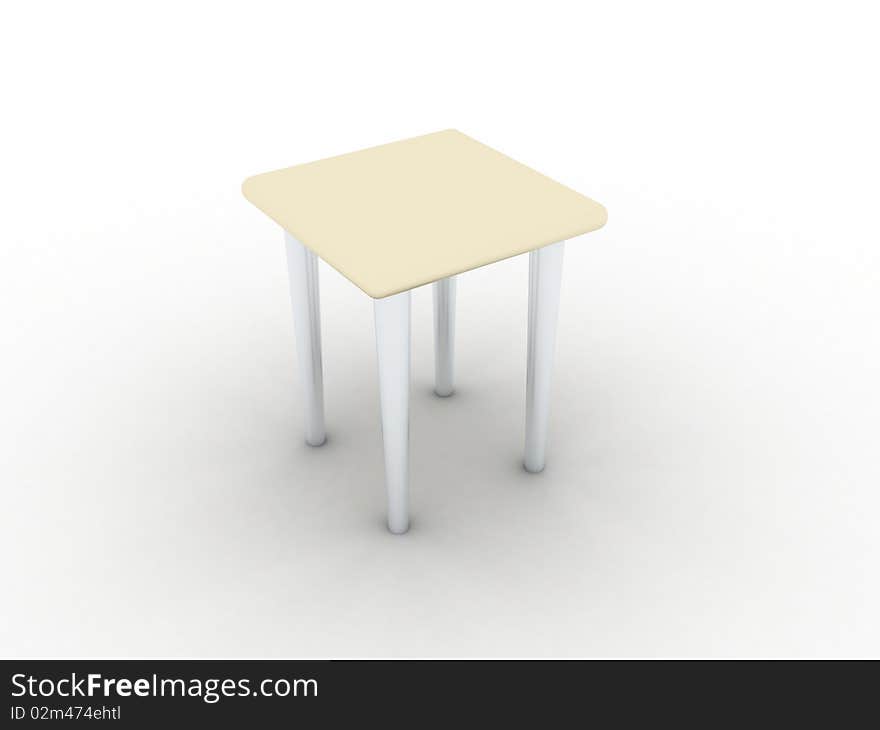 Illustration of model of a stool on a white background