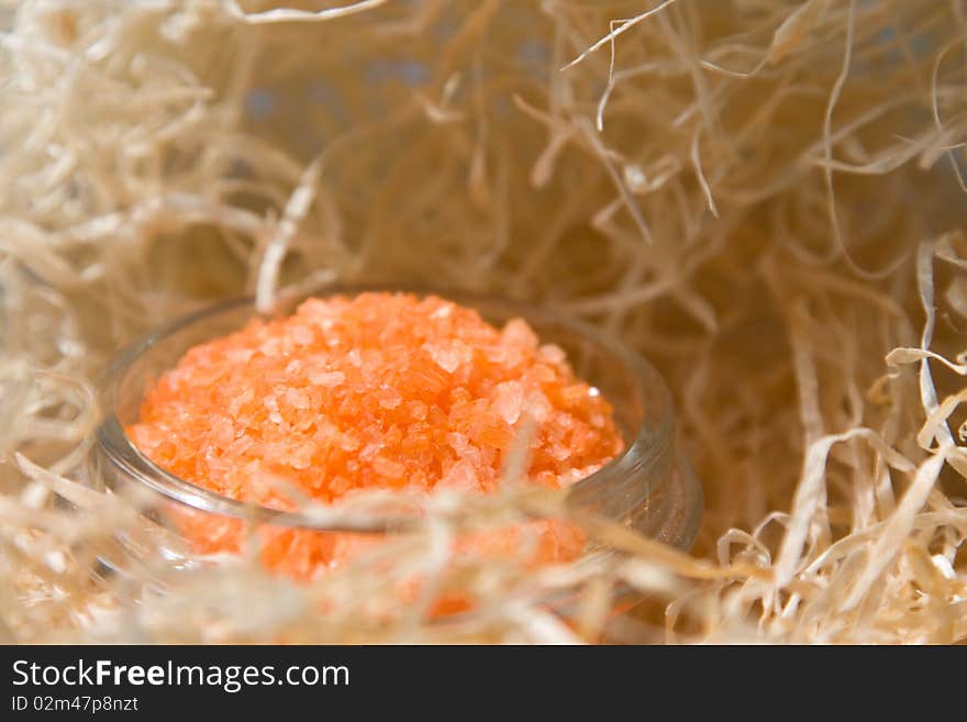 A large orange salt bath, spa