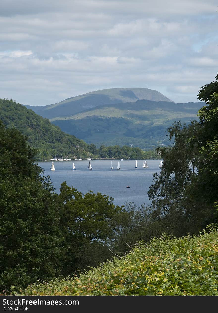 The Lake district in England. The Lake district in England