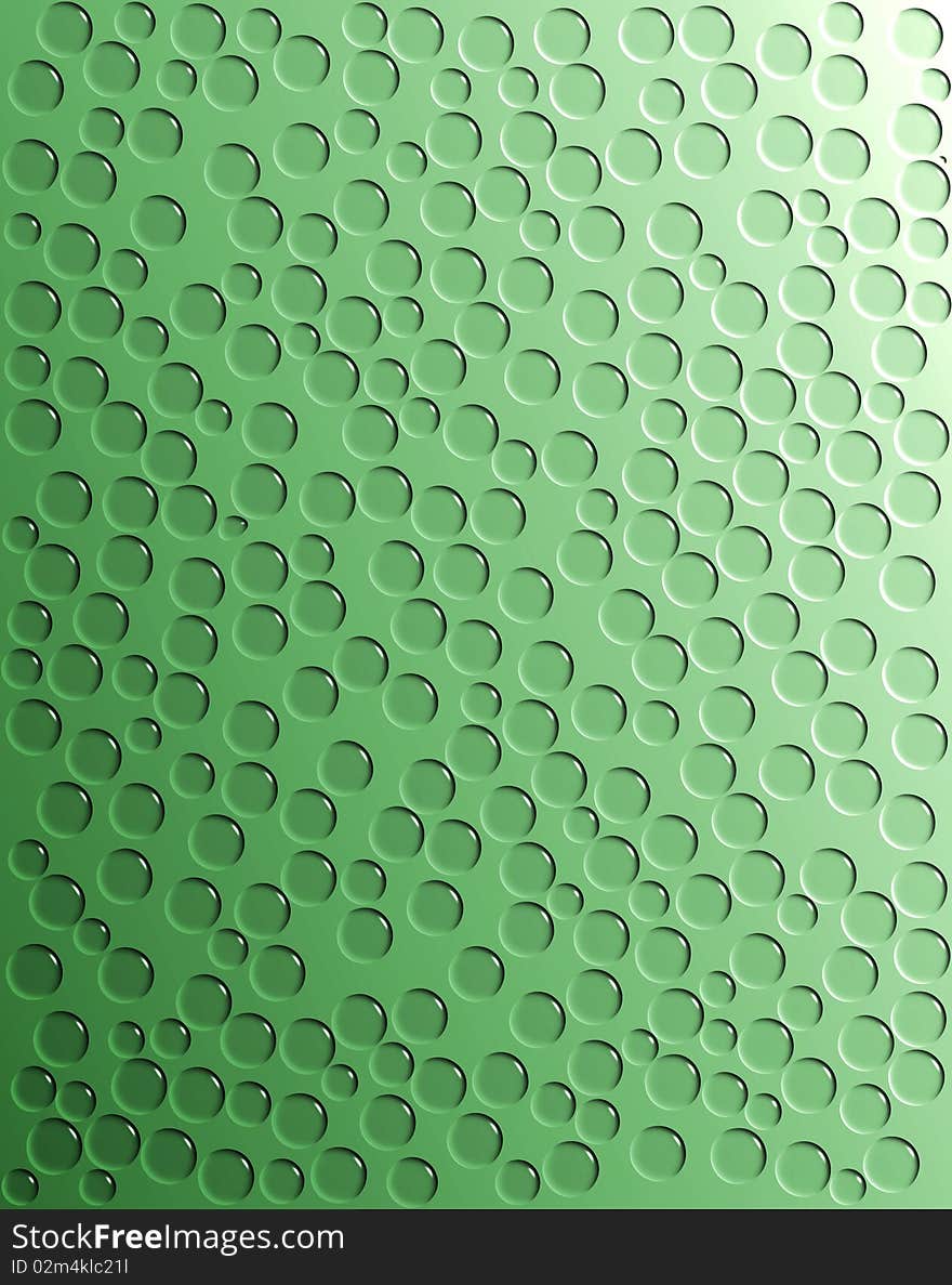 Water drops on green backgrounds