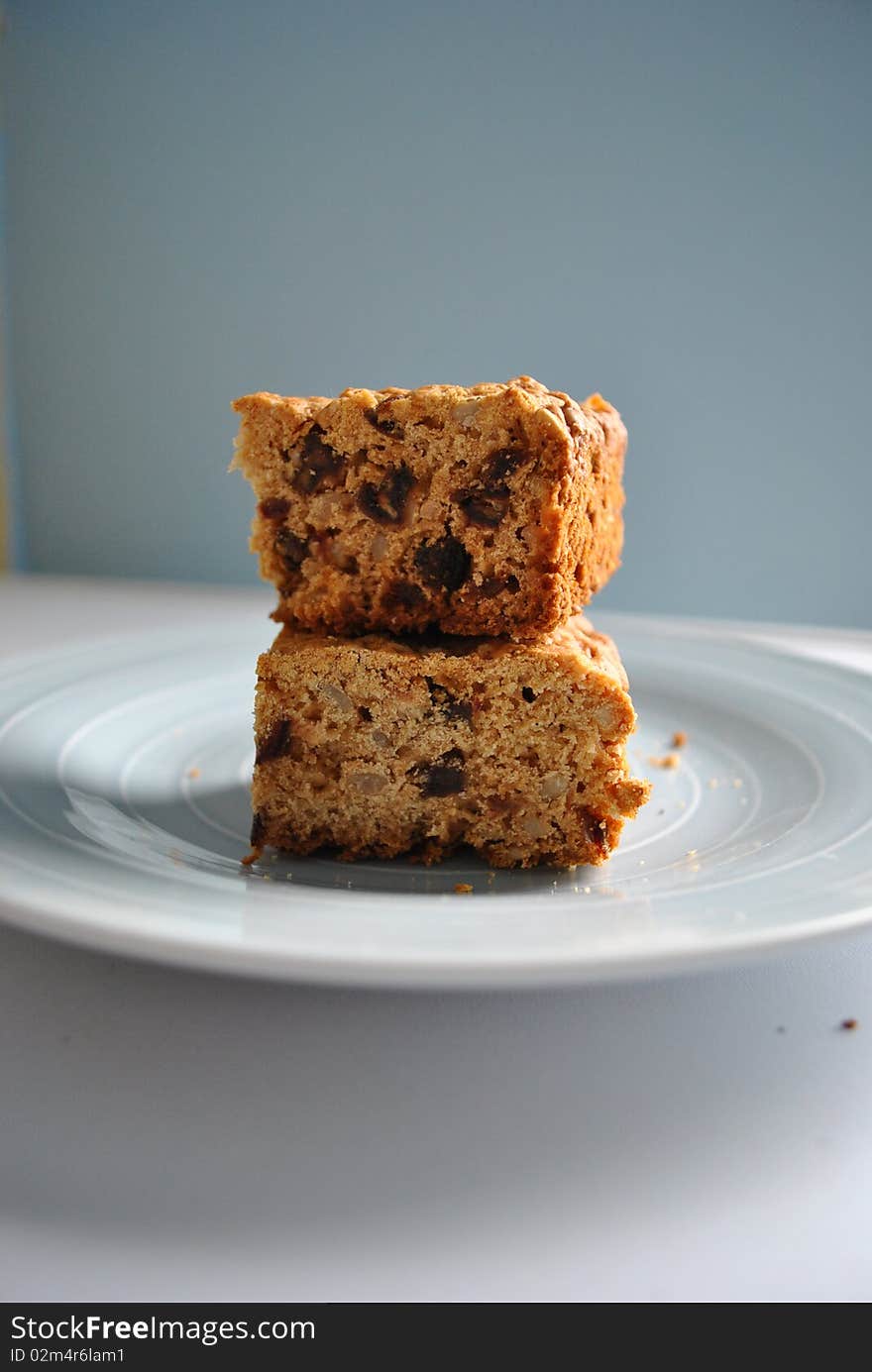 Fig cake served on a plate