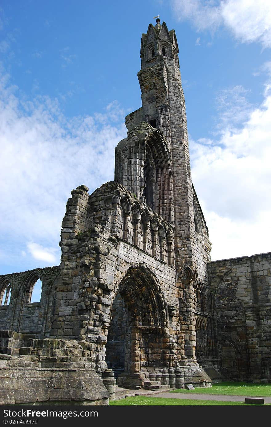 A view of the entrance arch to the old cathedral ruins at St. Andrews