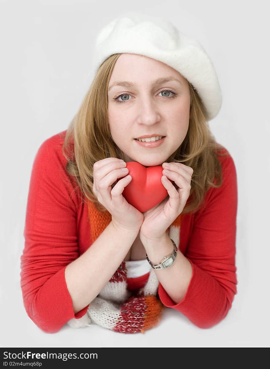 Student In White Beret With Heart