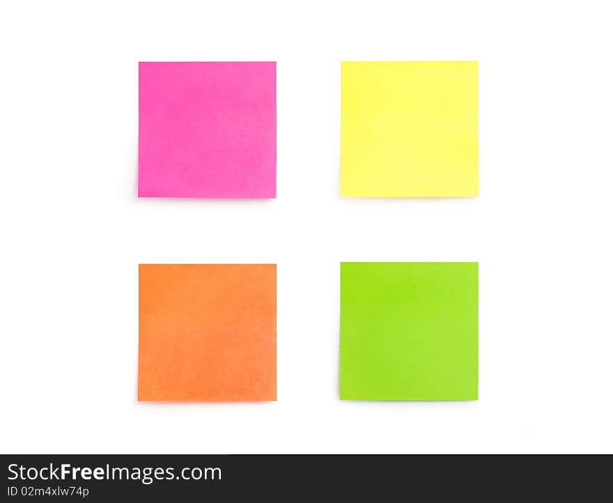 Four stickers on a white background