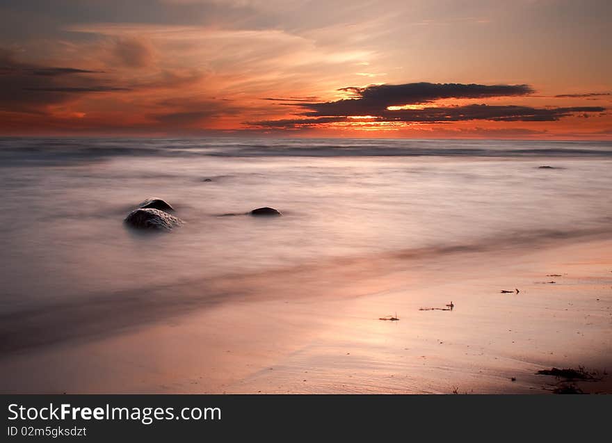 Beautiful sunset over the sea