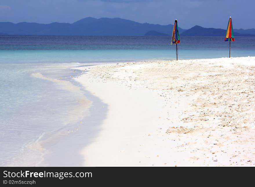 Parasols on beach