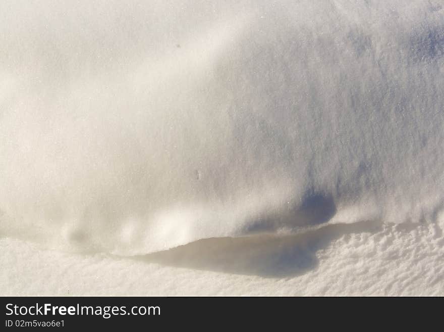 A snow drift with shadows