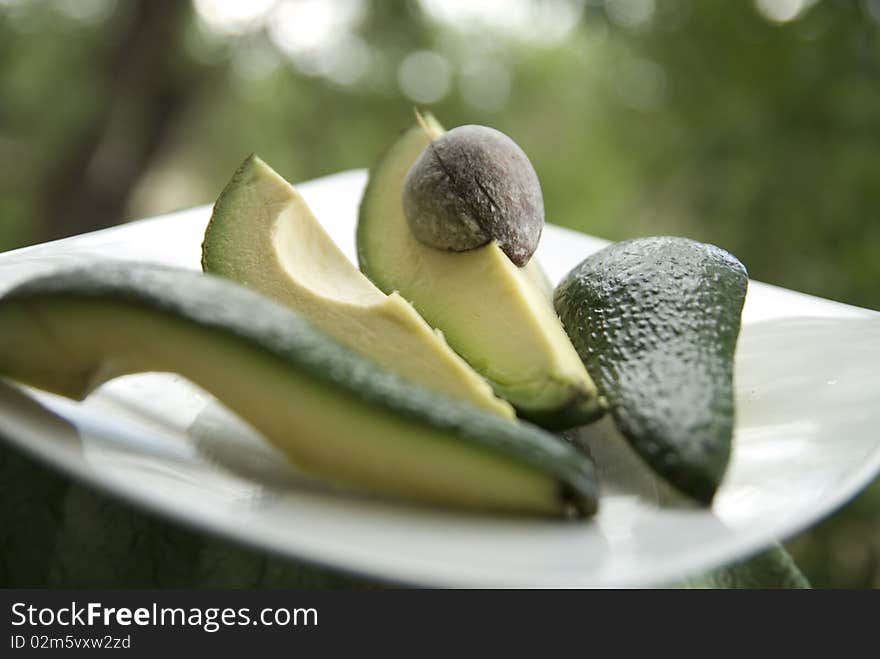 Ripe avocado on a plate