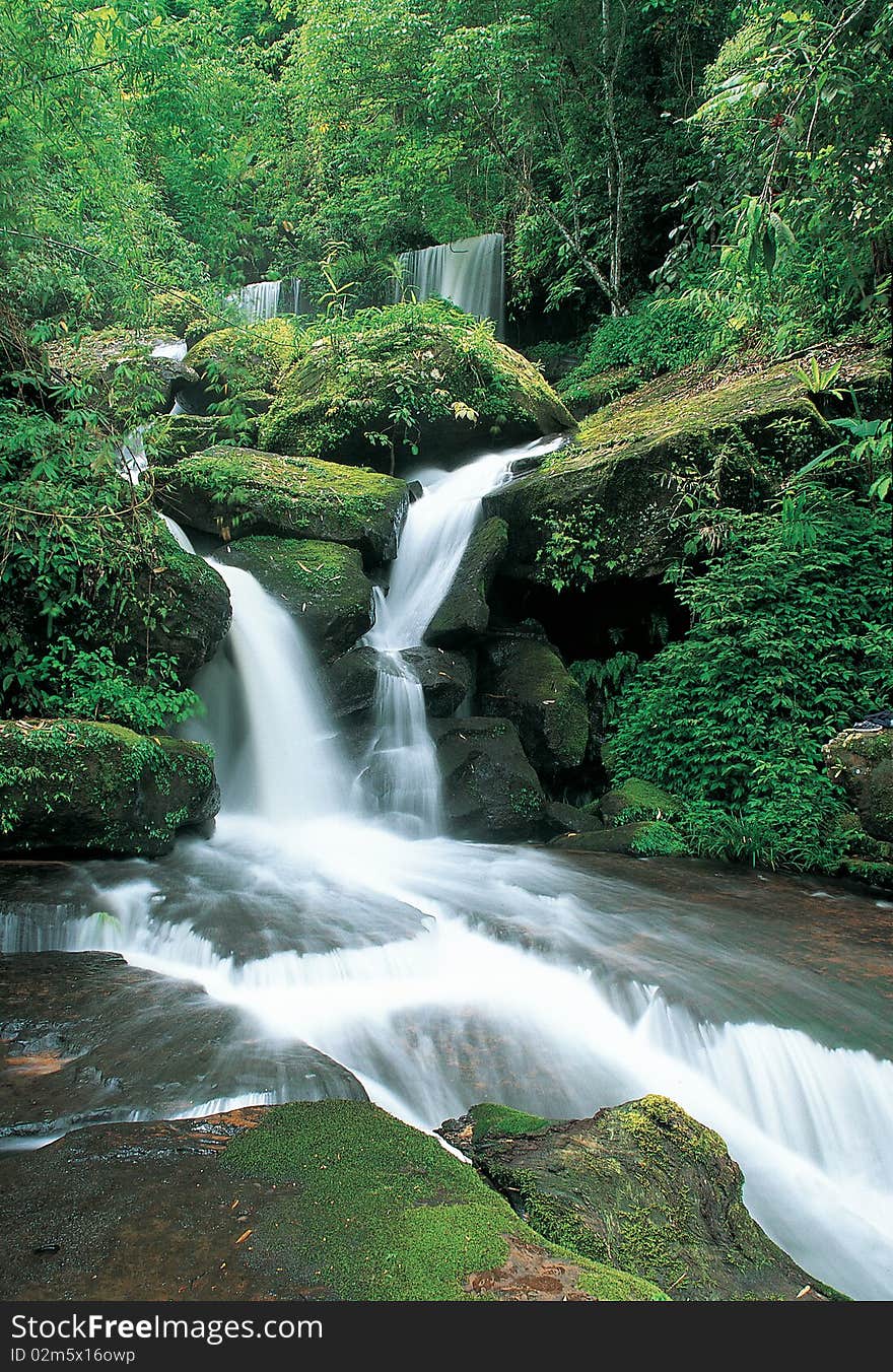 Waterfall in deep forest, Thailand