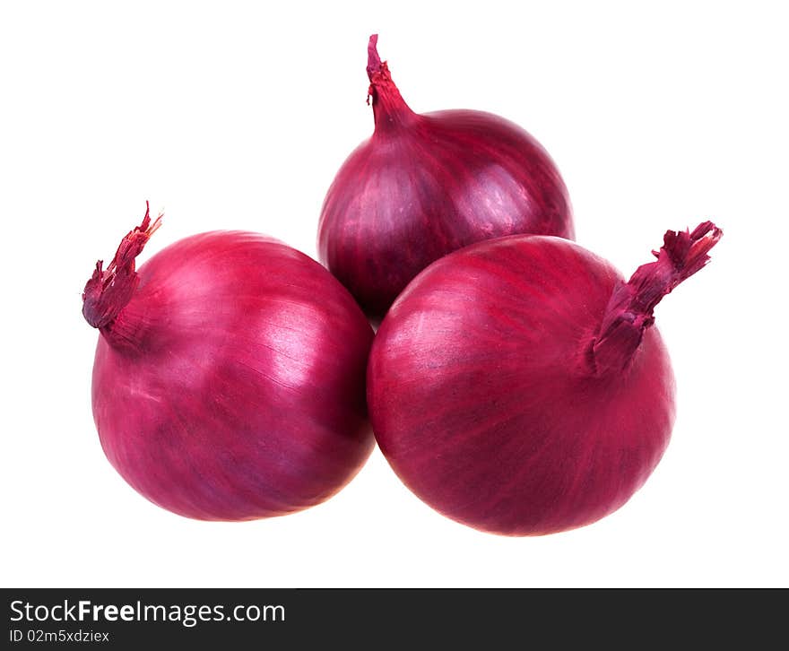 Fresh red onion bulbs