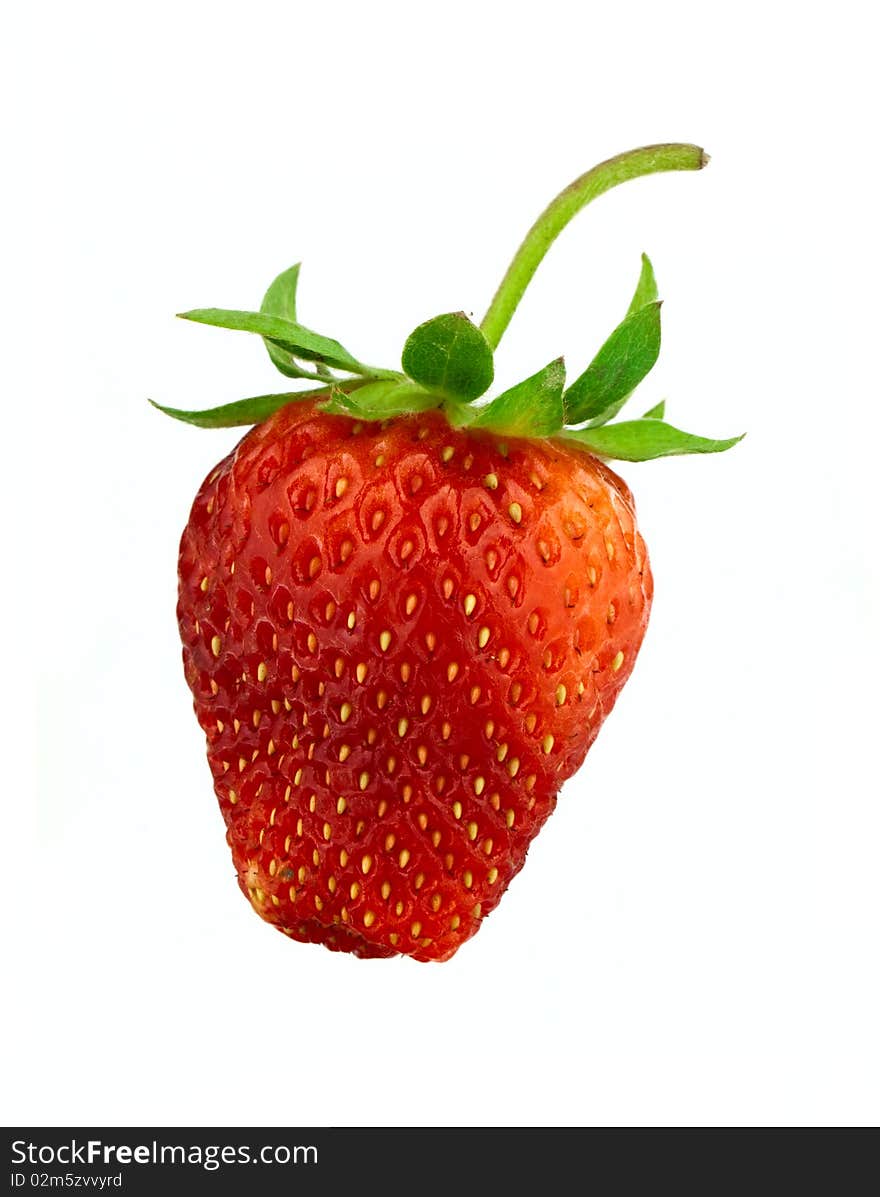 Red strawberry isolated on white background