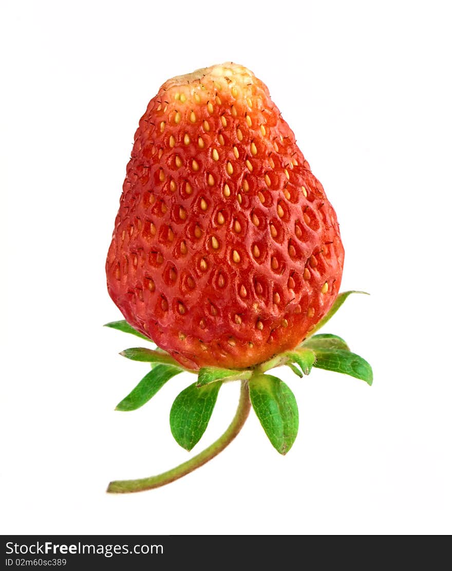 Red strawberry isolated on white background