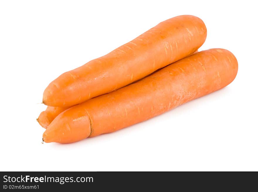 Fresh Carrots Isolated on a White Background