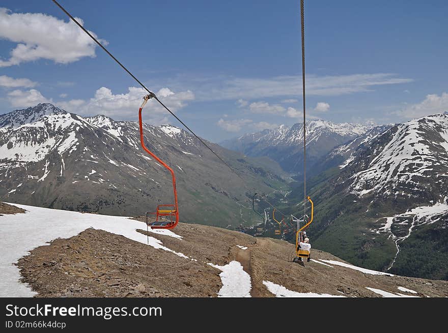 Trekking in the caucasus mountains