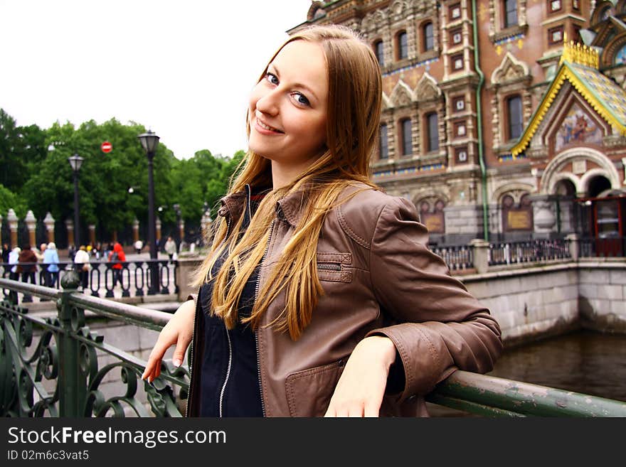 Closeup portrait of a beautiful young woman