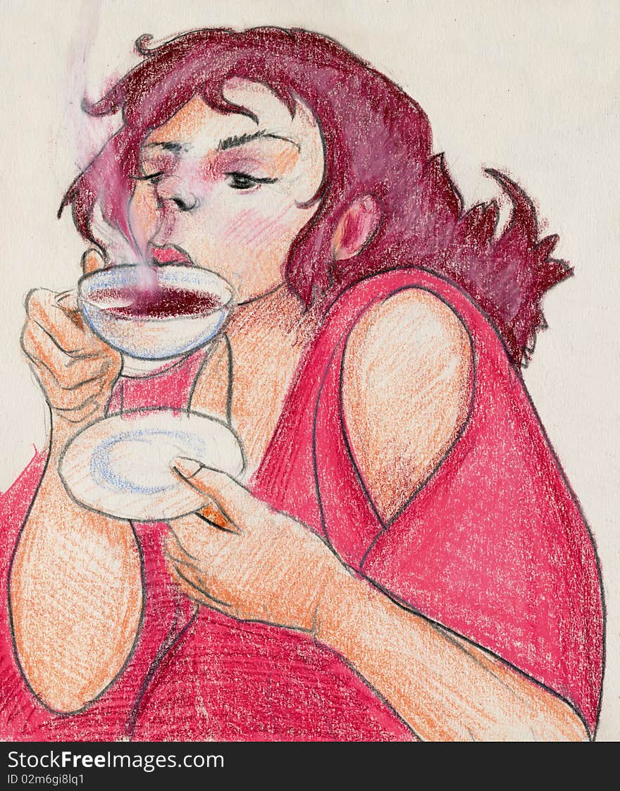 Girl Drinking Tea