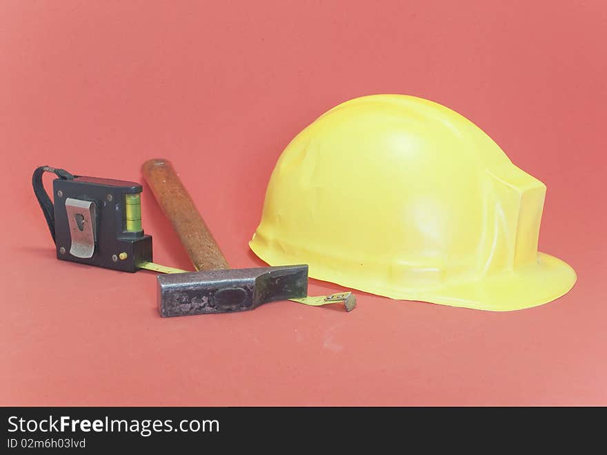 Yellow Helmet And Tools