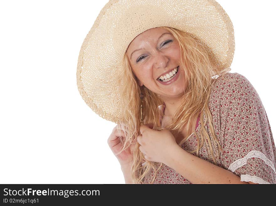 Beautiful Woman with hat smiling