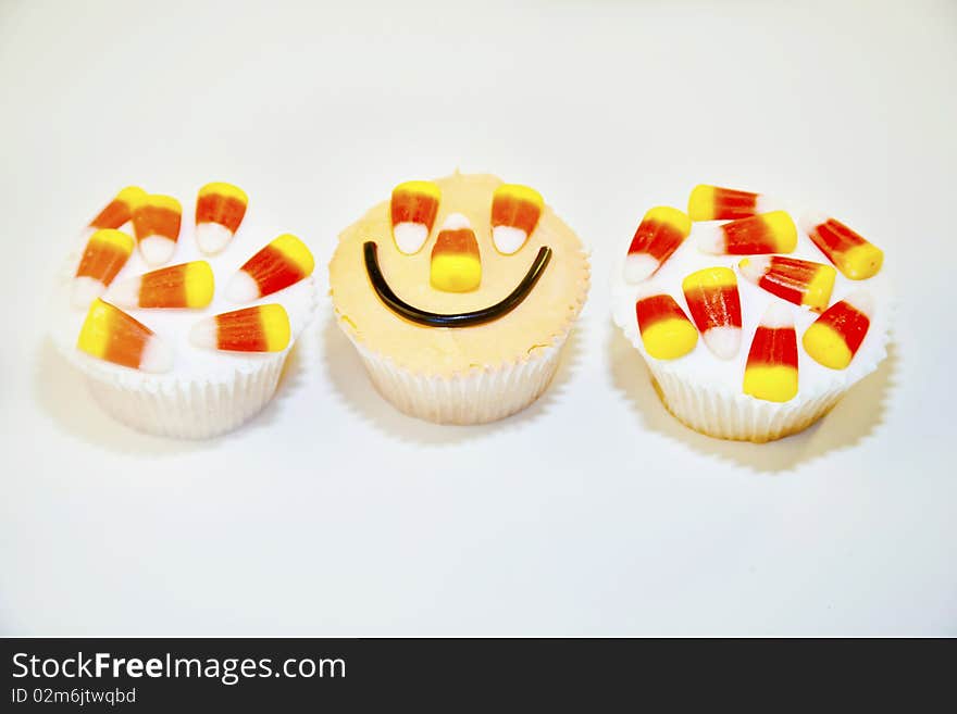 Three halloween cupcakes