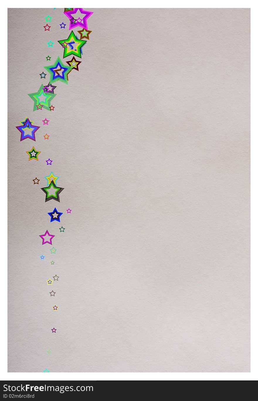 Star frame on white paper