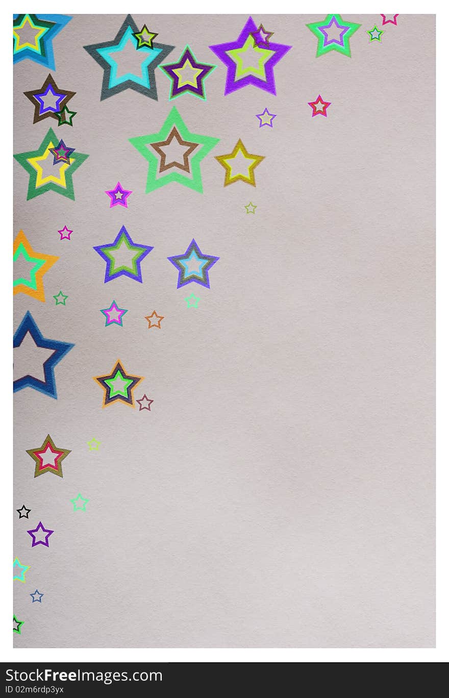 Star frame on white paper