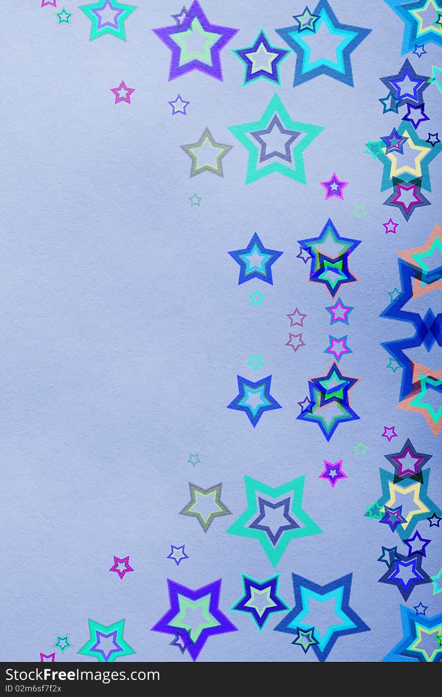 Star background on blue paper