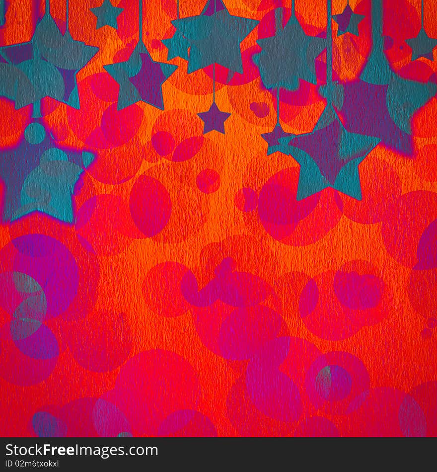 Stars on the grunge paper, abstract background