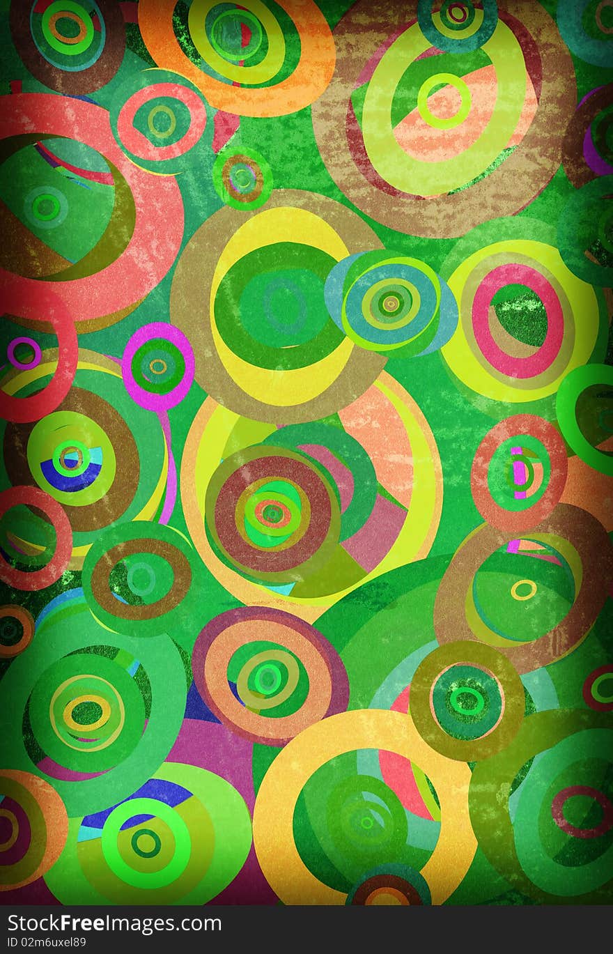 Abstract background of striped retro circles