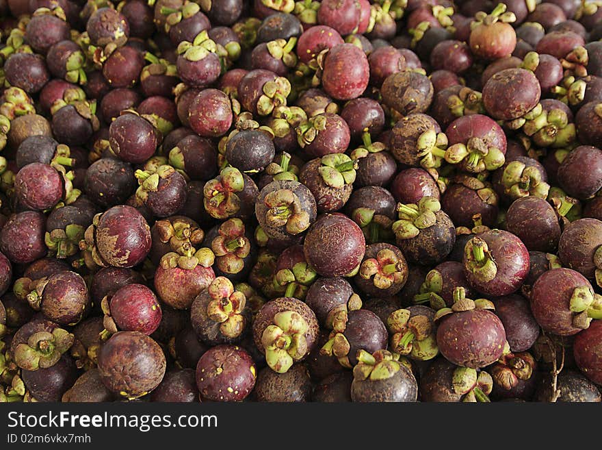 Mangosteen in market place, waiting for you