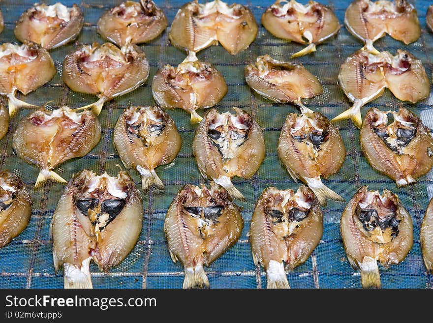 Dried fish on the market in Thailand