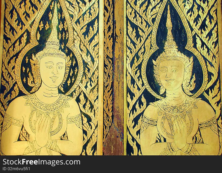 Painting buddha gold temple culture thailand. Painting buddha gold temple culture thailand