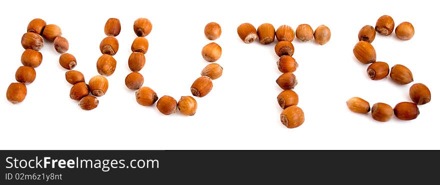 Wood nut on a white background