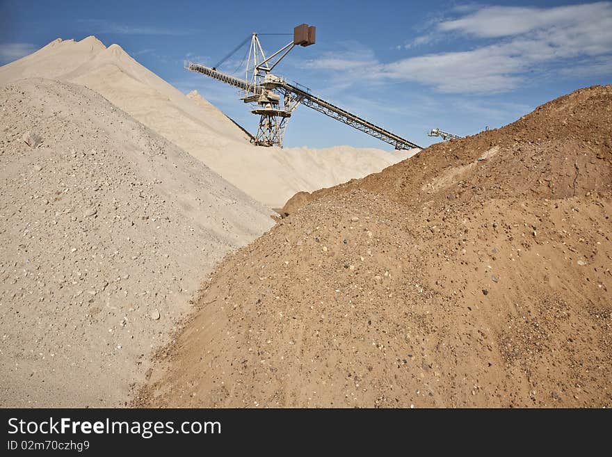 Conveyor on site at gravel pit