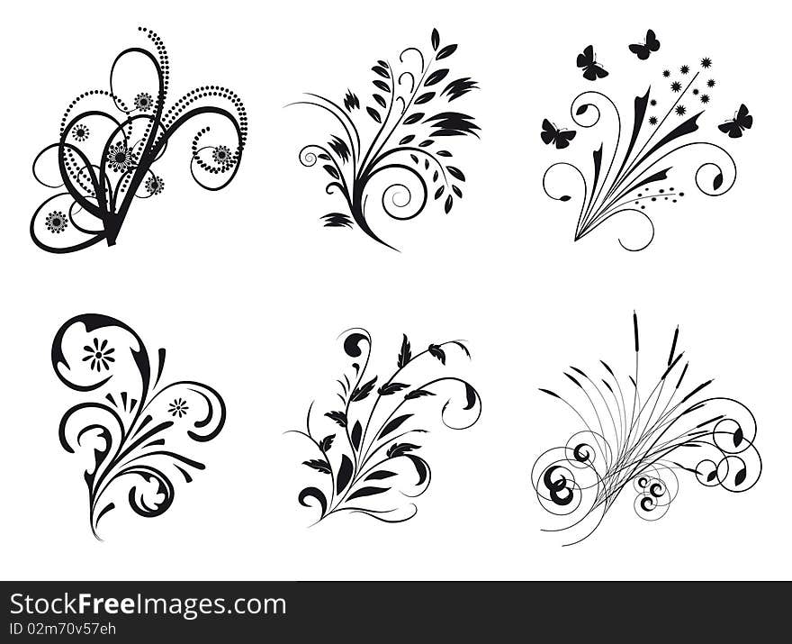 Collection of decorative elements for design