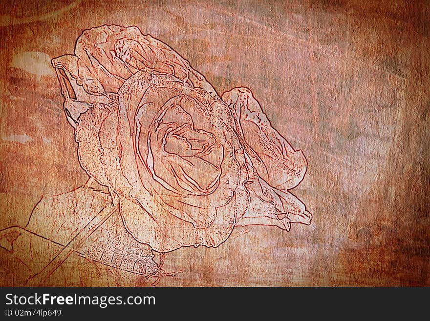 Art grunge vintage floral background