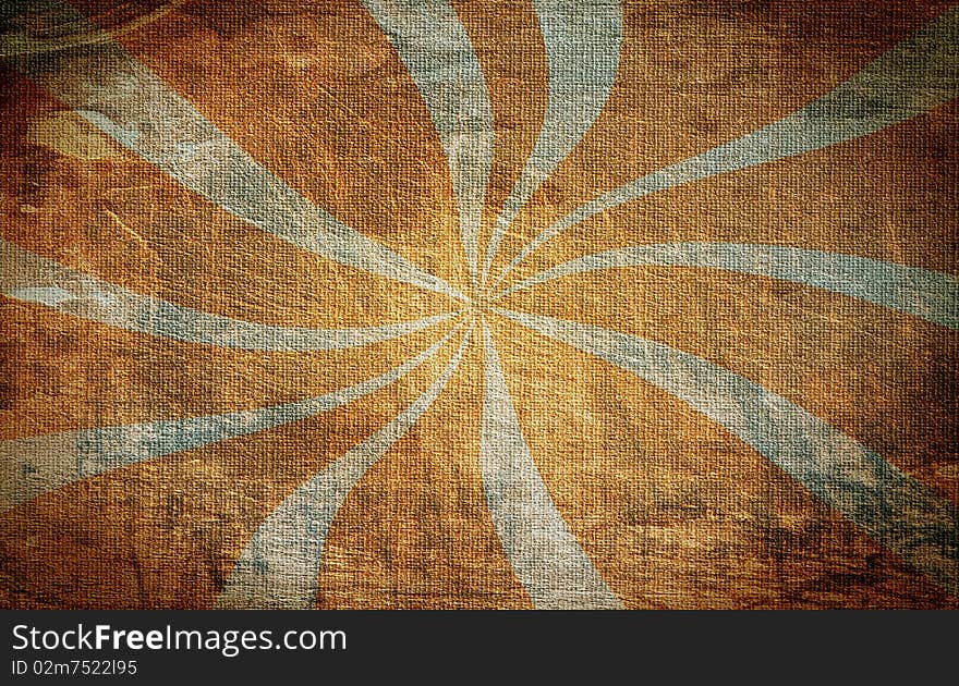 Vintage abstract sun's rays on the wall grunge