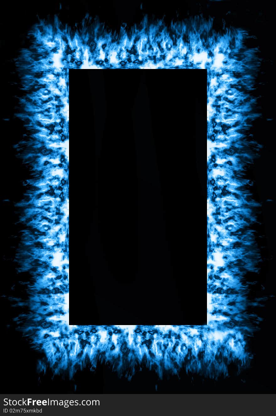 Blue fire frame