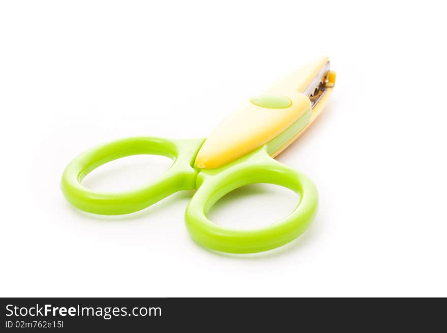 Green and yellow scissors