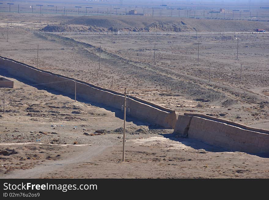 It is the ruins of the greatwall in jiayuguan city. It is the ruins of the greatwall in jiayuguan city.