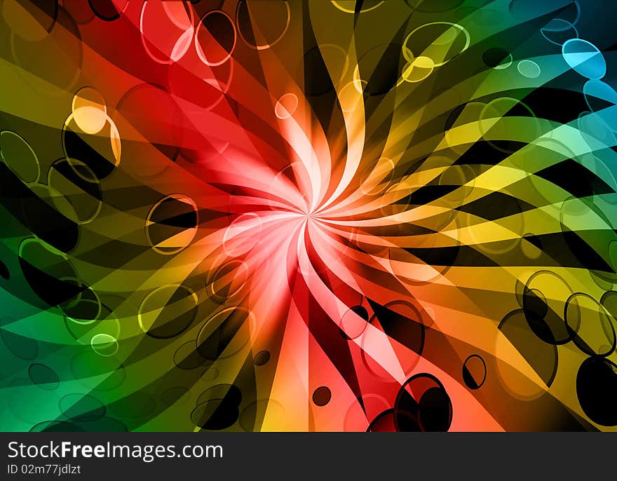 Colorful creative digital sunbeam background