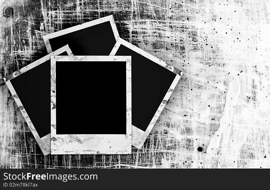 Blank photo frames on grunge background. Blank photo frames on grunge background