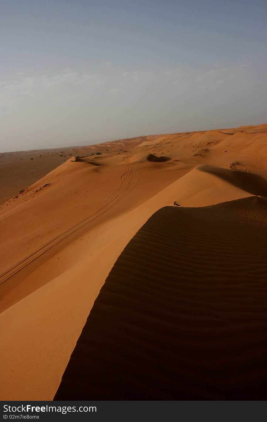 The desert Wahiba sands in Oman, arabian peninsula