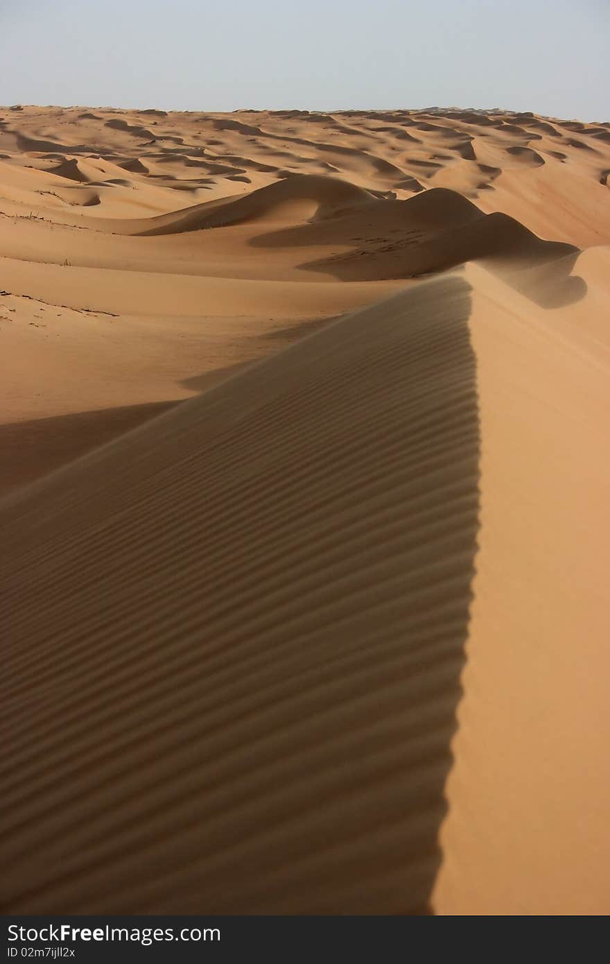 Beautiful sand desert area called Wahiba Sands in Oman