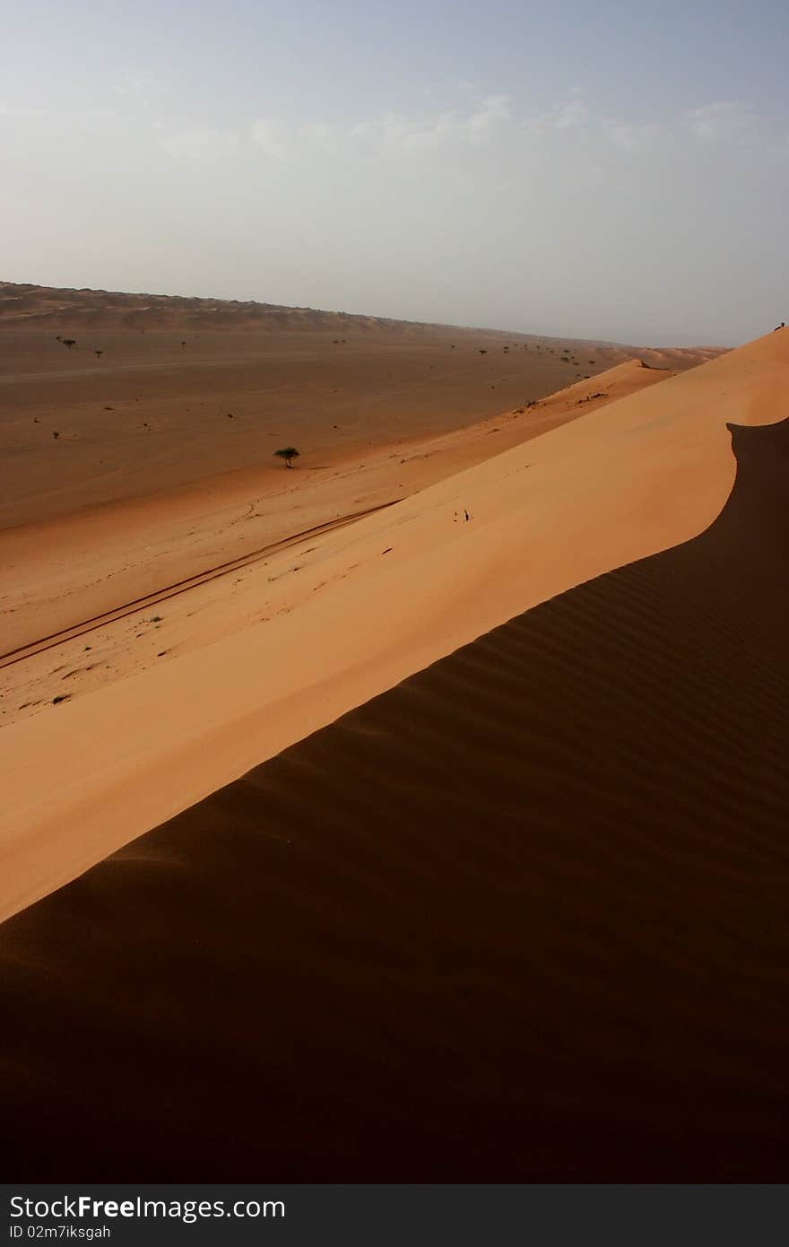 Beautiful sand desert area called Wahiba Sands in Oman