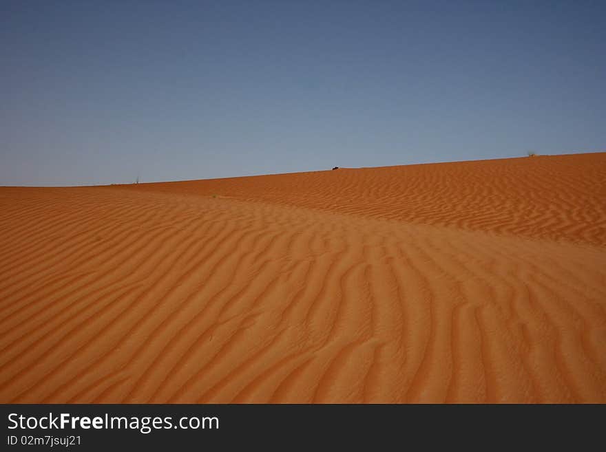 Beautiful sand desert area called Wahiba Sands in Oman